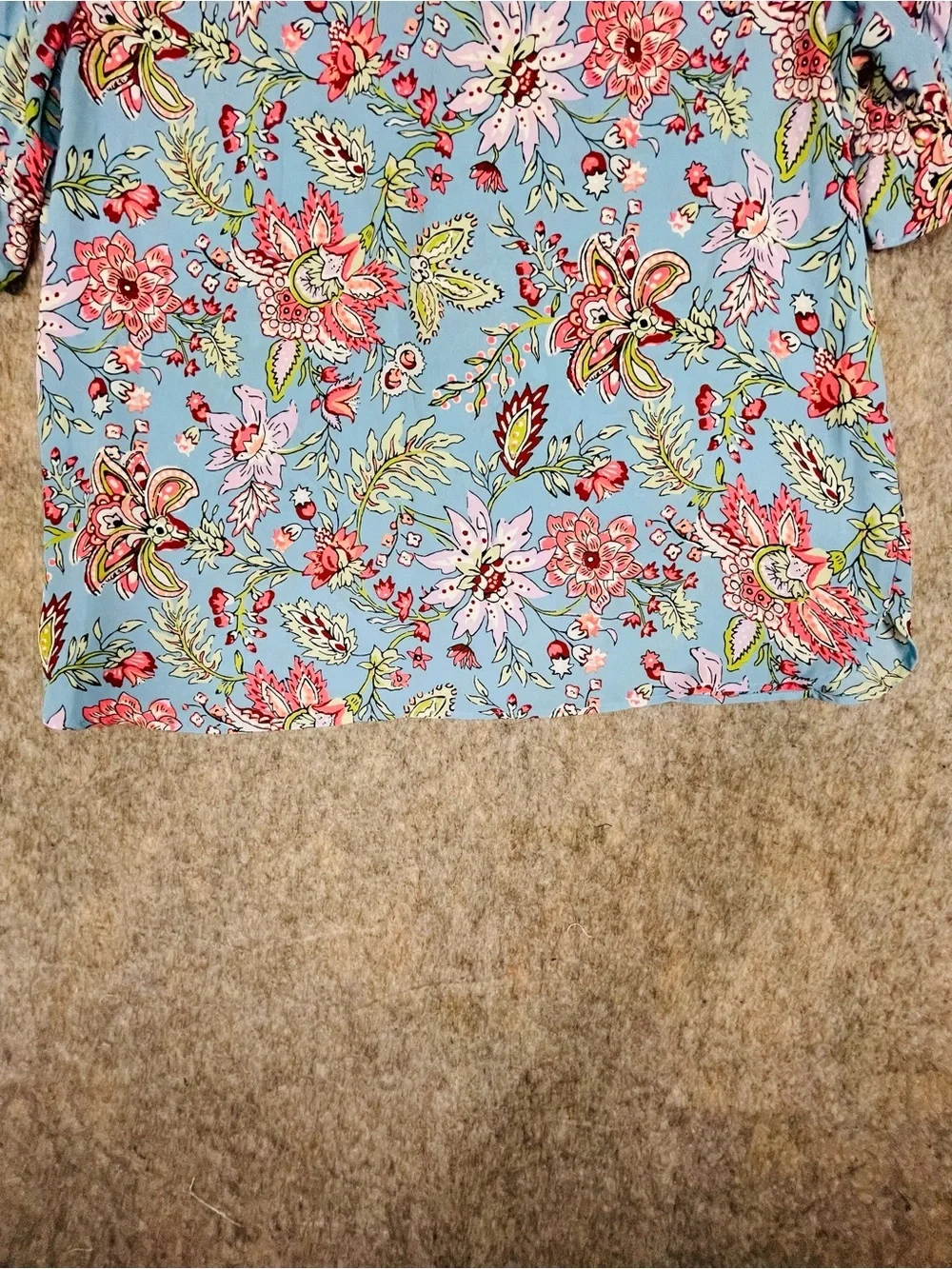 Ann Taylor Loft Floral Garden Puff Sleeve Feminine Cottagecore Blouse Top - XL